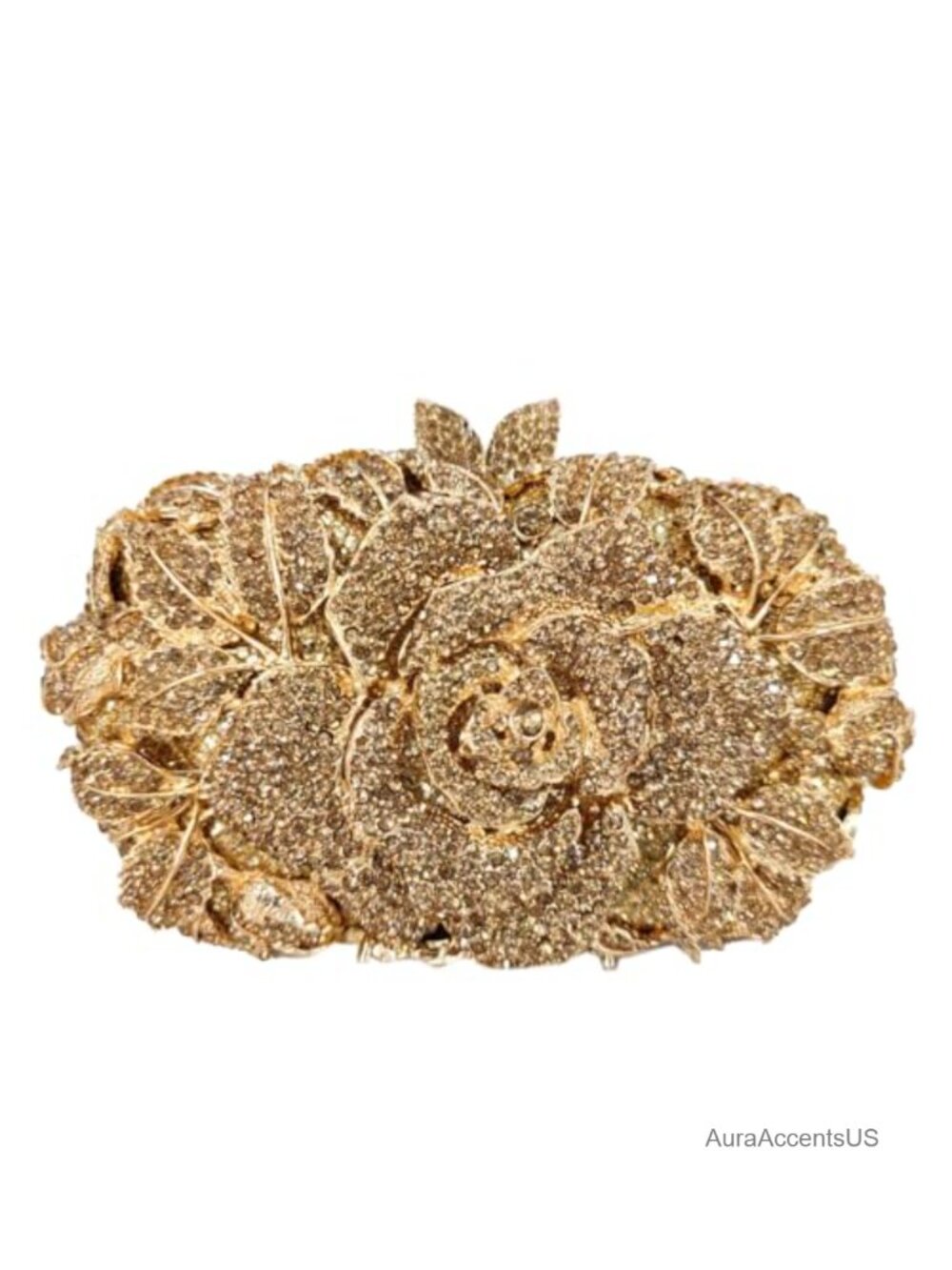 Crystal Rhinestone Flower Clutch Purse for Women - Sequined Handbag